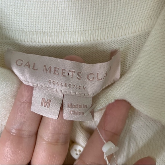 Gal meets glam womens cream country club short sleeve midi dress M NWT - Picture 9 of 11